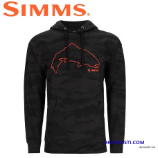 Худи Simms Trout Outline Hoody Woodland Camo Carbon размер 2XL